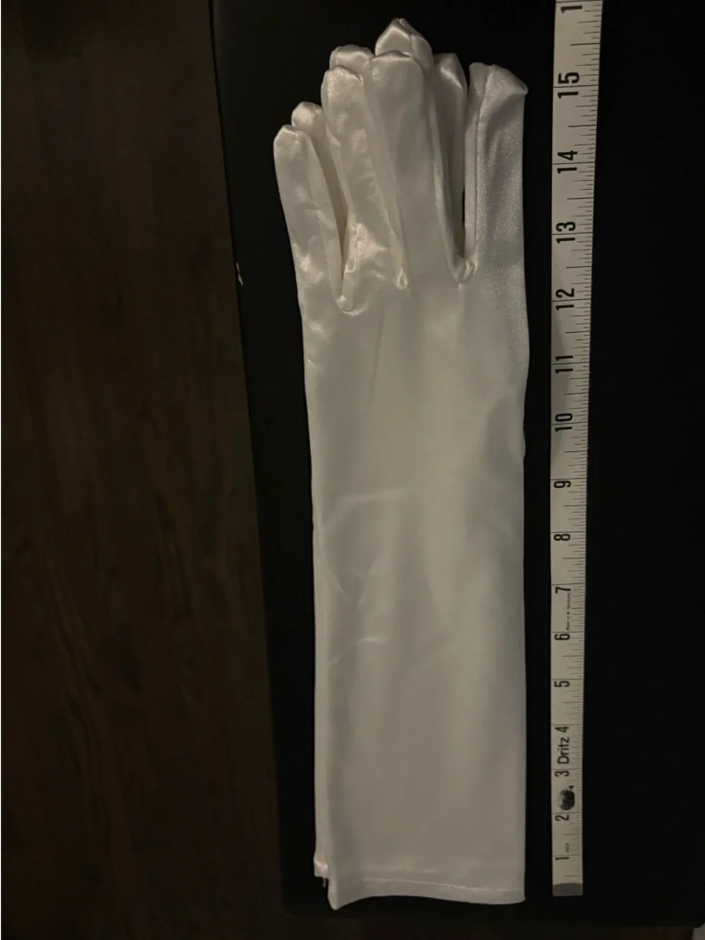 WHITE SATIN GLOVES | mid-length below elbow | Women’s Size Medium